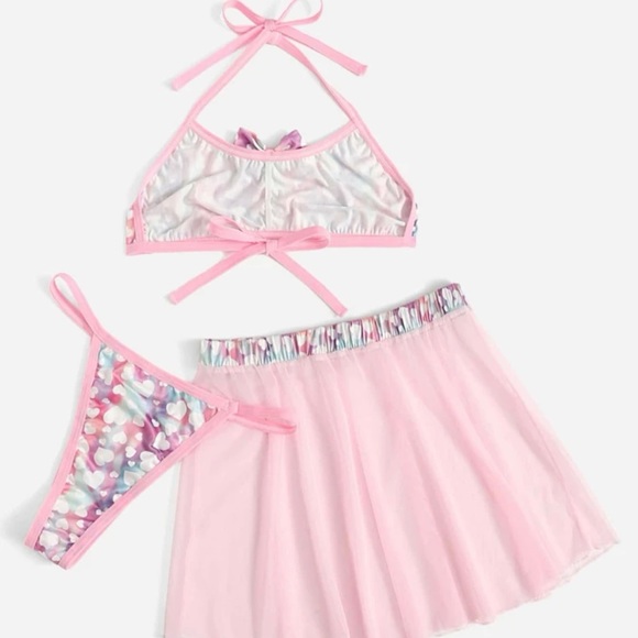 SEXY 3 Piece Heart Print Lingerie Set *NEW* - Picture 2 of 4